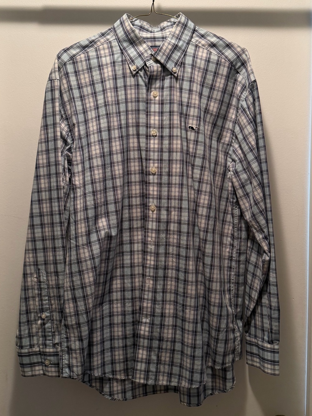 Vineyard Vines Men's Plaid Button-Down Shirt - Blue/White
